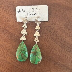 Silver and turquoise drop earrings